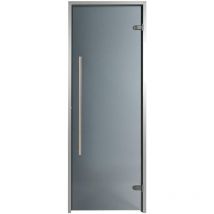Porte pour Hammam premium 90 x 190 cm poignée verticale teinté gris