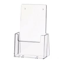 Porte-prospectus de table 1/3 din A4/C6 long plastique transparent autonome