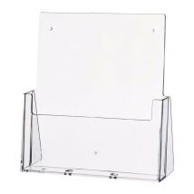 Porte-prospectus de table din A4 portrait plastique transparent autonome