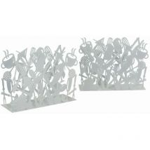 Vacchetti - Porte-revues en métal pour couverts 1-2 blanc 35x12x26cm