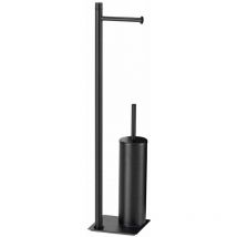 Kiamami Valentina - Porte-Rouleau De Papier Toilette Et Porte-Brosse De Toilette Acier Noir Mat Silene