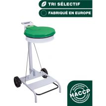 Porte sac rond mobile à pédale couvercle Vert - Matériel professionnel - JVD