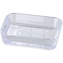 WENKO Porte Savon Candy, porte Savon Plastique sans BPA, 12x3x9 cm, Transparent