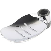 Monly - Porte-savon De Douche Moderne Réglable En Chrome - Plateau En Forme De Feuille - Outil De Salle De Bains