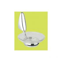 Rubinetterie Associate - Porte-savon se'rie goutte en me'tal chrome' et verre, accessoires de salle de bain