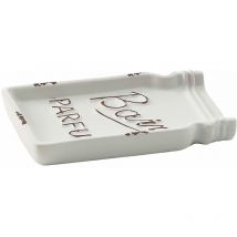 Porte-Savon En Céramique Blanche Décorée À Poser Cindy