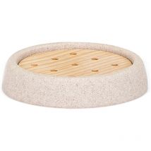 Porte-Savon En Grès Et Frêne Ø10.5x2cm Andrea House