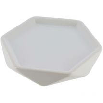 Porte savon gres forme losange - blanc - Tendance