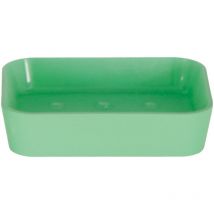 Porte-savon MSV polyester/caoutchouc en vert 11,8 x 8,8 z 2,7 cm