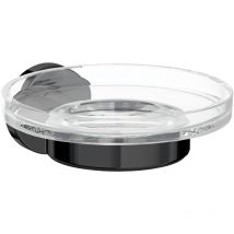 Porte-savon mural Gealuna acier noir / verre clair - Inda
