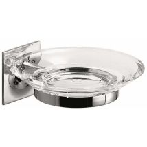Porte-Savon Mural Verre/Acier Inoxydable Chromé Mimosa