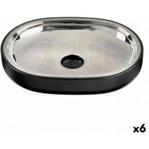 Porte-savon noir en acier inoxydable plastique 9,5 x 2,5 x 13 cm (6 unités)