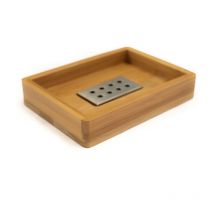 Bagnoxx - Porte-savon, porte-savon en bambou LxLxH) : 13,5cm x 9,8cm x 2,5cm Braun Accessoires de salle de bain, Accessoires de salle de bain en