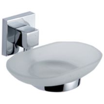 Rubinetterie Associate - Porte-savon Porte-savon Geo En Acier Chrome' Et Verre Satine'