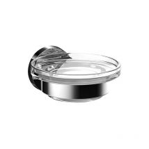 Porte-savon Emco round, partie en verre satiné, chrome