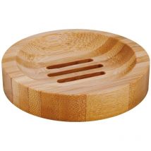 Porte-savon rond en bambou, porte-savon de toilette de salle de bains d'hôtel