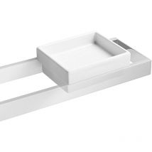 Lineabeta - Porte-savon en céramique Skuara blanc L.12cm
