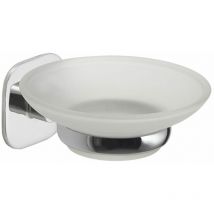 Porte-Savon Verre/Acier Inoxydable Chromé Timo