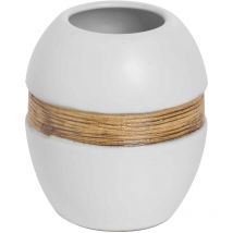 Metaform - Porte-savonbrosse à dents à poser blanc et bronze en céramique mod. Maya