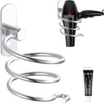 Houhence - Porte Sèche Cheveux Support de Sèche Cheveux Mural en Aluminium Support de Câble pour Cuisine Salle de Bain Accessoires de Salle de Bain