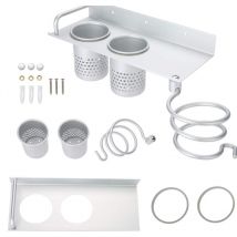 Haartrocknerhalter, Glätteisenhalter fürs Badezimmer, Haartrocknerhalter zur Wandmontage mit Kabelmanagement, Haartrocknerhalter aus Aluminium für