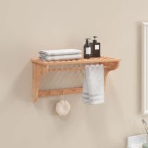 Porte-serviette 60x30x35 cm Bois massif de noyer - The Living Store - Brun