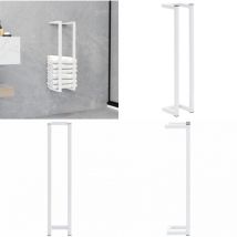 Porte-serviette Blanc 12,5x12,5x60 cm Acier - porte-serviette - porte-serviettes - Home & Living - Blanc