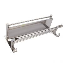 Porte Serviette Chromé étagère Serviette Barres Porte-Serviettes en Acier Inoxydable étagère Serviette Salle de Bain Porte Serviettes avec étagère et