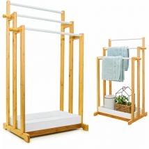 Porte Serviette en Bambou - 45x35x84 Sèche Serviettes sur Pied - Salle de Bain