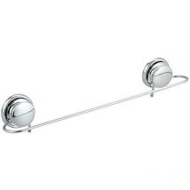 Porte serviettes metal sur ventouses - chrome Tendance