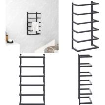 Vidaxl - Porte-serviette Noir 24x12x48 cm Acier - porte-serviette - porte-serviettes - Home & Living - Noir