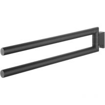 Rail à serviettes à 2 bras Bold Noir mat Tiger