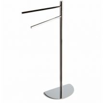 Porte-Serviettes Chromé à 2 Bras Avec Base En Demi-Lune
