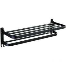 Porte-serviettes de salle de bain pliable, porte-serviettes de bain, porte-serviettes noir, porte-serviettes de salle de bain à double poteau,