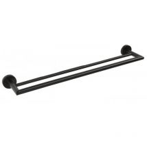 Porte-serviettes double dark en laiton noir 65,5cm x 5,5cm x11cm (104204050) - Bemeta