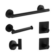 Porte-papier toilette mural, 1 porte-papier toilette + 2 stickers muraux + porte-serviettes, adapté à la salle de bain et à la cuisine