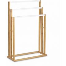 Porte-serviettes en bambou portant vêtements accessoires de salle de bain 82 cm