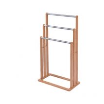Porte-serviettes et vêtements, échelle pour serviettes meuble serviettes 3 barres, 46 x 24 x 84 cm naturel
