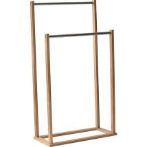 Porte serviettes 2 barres metal - bambou Tendance