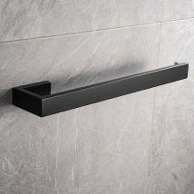 Porte serviettes mural, Anneaux Porte-serviettes en acier inoxydable, support de serviettes wc Accessoirs Salles de Bains 31cm (Noir)