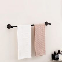 Porte Serviettes Mural en Acier Inox, 60CM Barre Porte-serviettes Noir pour Salle de Bains
