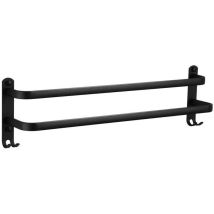 Porte-serviettes Mural, Porte-serviettes De Salle De Bain, Porte-serviettes Adhésif Noir Mat, Porte-serviettes En Alliage D'Aluminium Non Perforé (40 