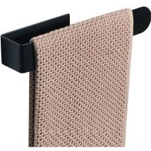 Porte-Serviettes Noir, Porte Serviettes Acier en Inoxydable de Salle Bain Auto-Adhésif, Porte Serviettes sans Perçage Serviette Barre, pour Salle de