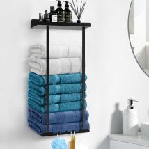 Porte-serviettes - porte-serviettes extensible avec étagère, porte-serviettes de bain