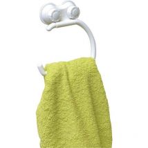 Porte serviettes pp forme arrondie sur ventouses - blanc - Tendance