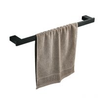 Porte-serviettes Salle de Bain, Barre de Serviette de Bain de Fixée au mur de sus 304 en Acier Inoxydable, Barre Simple de Serviette, 40cm Noir