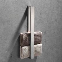 Porte-serviettes sans perage de salle de bain,Montage Mural,barre porte-serviettes vertical en acier inoxydable (argent)40cm