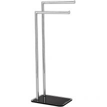 Porte-Serviettes sur pied étagère de salle de bain en verre noir mod. Zero