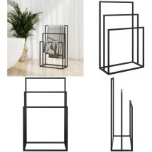Porte-serviettes sur pied Noir 48x24x79 cm Fer - porte-serviettes - porte-serviettes - Home & Living - Noir
