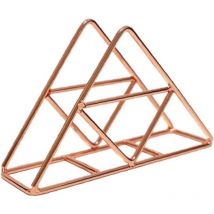 Porte-Serviettes Triangle en Or Rose Porte-Serviettes Rétro de Luxe Porte-Serviettes en Papier Support de Serviette en Fer en Métal Cocktail
